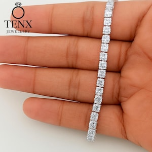 Moissanite Tennis Bracelet 3MM  VVS1 Moissanite Lab Diamond Bracelet Gold Tennis Bracelet Bridal Jewelry Bracelet Gift for Her Him S925