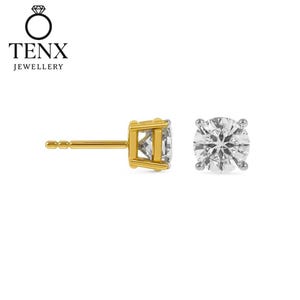 Lab-Grown 2 CT Classic 14k Round Diamond Studs earrings