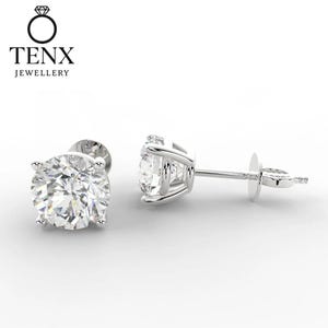 Lab-Grown 2 CT Classic 14k Round Diamond Studs earrings