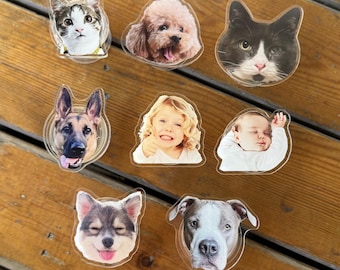 Custom Photo Magnetic Phone Grip: Personalized Pet or Baby Acrylic Phone Holder