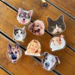 Custom Magnetic Phone Grip with Photo –Personalized Acrylic Phone Holder, Big Face Pet or Baby Photo Grip, Cute Phone Stand Gift,Baby Shower