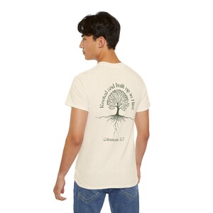 Colossians 2:7 Unisex Tee, Christian Scripture T-Shirt, Inspirational Biblical Quote Top, Religious Shirt, Faith Apparel
