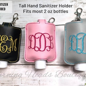 Personalized Hand Sanitizer Holder/PocketBac / 1 oz or 2 oz/ Vegan leather/ custom sanitizer case/ gift for bridesmaids, teachers, friends image 3