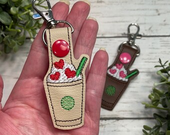 Valentines Coffee lover Keychain / Coffee Key Fob / Heart Keyring/ Gift for her/ Coffee lover gift/ Valentines Day / keychain charm