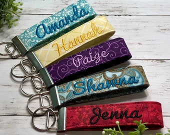 Wristlet Keychain Monogrammed| Personalized Key chain |Personal keychain for women| Teacher Appreciation gift| Gift for her under 15|