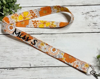 Lanyard ID Badge Holder / Personalized Neck Lanyard / Monogrammed Key Lanyard / Teacher Appreciation Gift/  Employee Gift/ Gifts under 25/