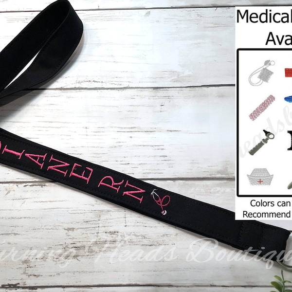 Nurse Lanyard/ Medical Fabric Lanyard ID Badge Holder / Personalized gift for Healthcare staff/ Nurse Appreciation gift/ Nursing student