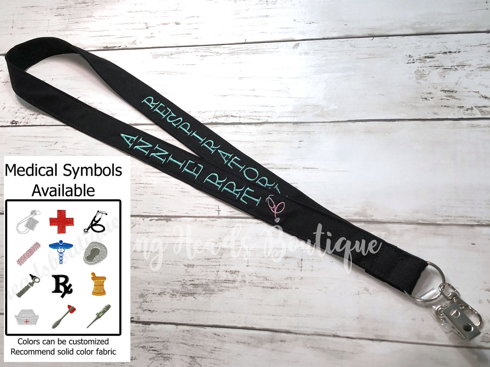 Medical Fabric Lanyard ID Badge Holder/ Nurse Monogrammed Neck - Etsy