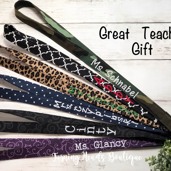 Lanyard ID Badge Holder / Personalized Neck Lanyard / Monogrammed Key Lanyard / Teacher Appreciation Gift/  Employee Gift/ Gifts under 25/