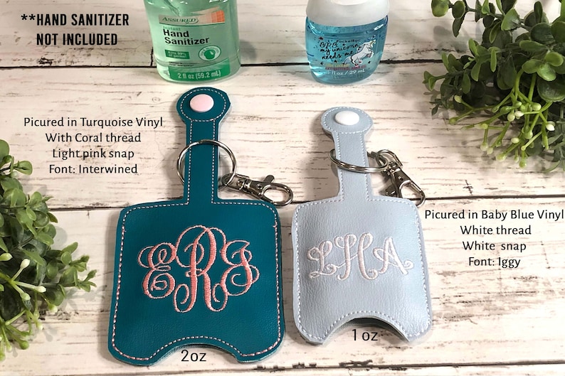 Personalized Hand Sanitizer Holder/PocketBac / 1 oz or 2 oz/ Vegan leather/ custom sanitizer case/ gift for bridesmaids, teachers, friends image 4