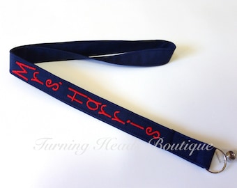 Lanyard ID Badge Holder / Personalized / Monogrammed / Teacher Appreciation Gift/ ID neck strap/ Employee Gift/ Key Strap