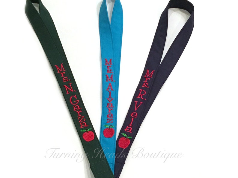 Teacher Lanyard ID Badge Holder With APPLE / Personalized / Etsy