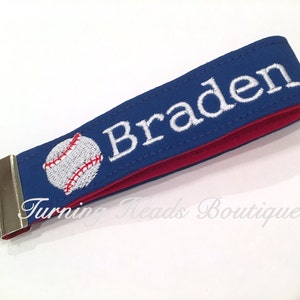 Personalized Sports Tag / Sports keychain / Monogrammed Key fob / baseball bag tag / team gift/ coach gift/ wristlet keychain/ book bag tag