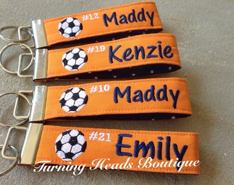 Personalized Sports Tag / Sports keychain / Monogrammed Key fob / Soccer bag tag / team gift/ Coach gift/ Soccer ID tag/