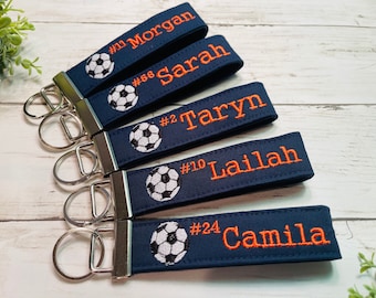 Personalized Sports Tag / Sports keychain / Monogrammed Key fob / Soccer bag tag / team gift/ Coach gift/ Soccer ID tag/