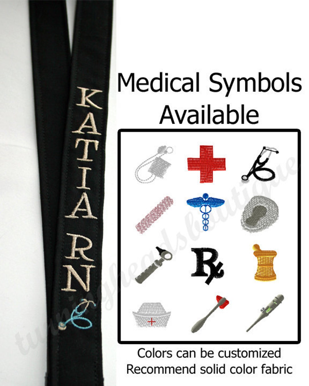 Medical Fabric Lanyard ID Badge Holder/ Nurse Monogrammed Lanyard ...