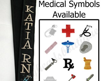 Medical Fabric Lanyard ID Badge Holder/ Nurse Monogrammed Lanyard / Personalized gift for Healthcare staff/ Nurse Appreciation gift