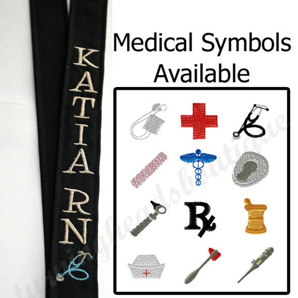 Medical Fabric Lanyard ID Badge Holder/ Nurse Monogrammed Lanyard / Personalized gift for Healthcare staff/ Nurse Appreciation gift