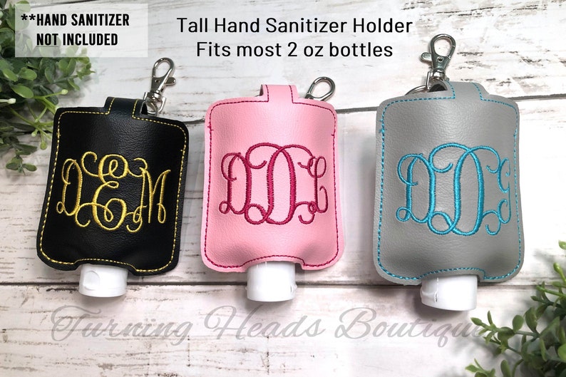 Personalized Hand Sanitizer Holder/PocketBac / 1 oz or 2 oz/ Vegan leather/ custom sanitizer case/ gift for bridesmaids, teachers, friends image 3