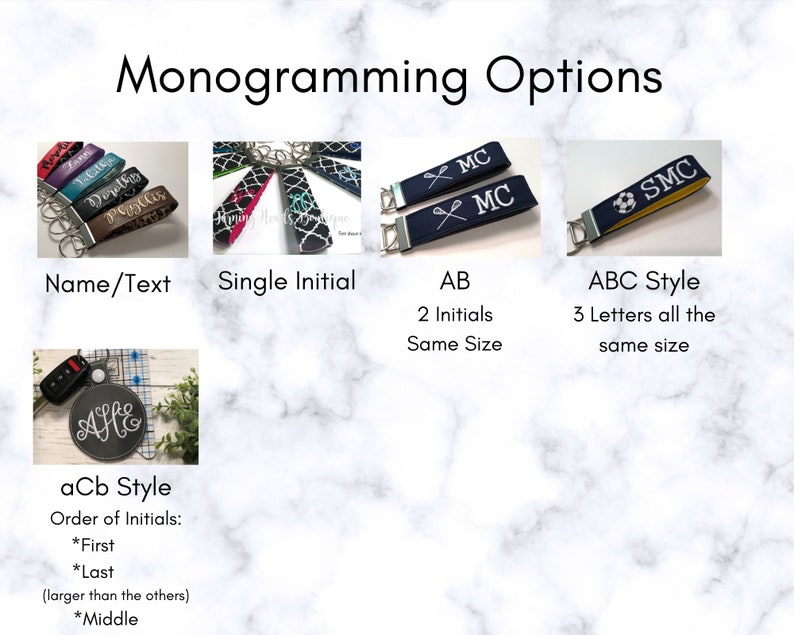 Personalized, Monogrammed, Customized Chevron Fabric Key Fob Key Chain - Foto 5