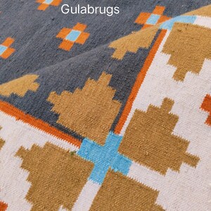 Handmade Wool Flatweave Rug, Swedish Flora Design, Black Rug Shyam 8x10 ft by Gulabrugs image 11
