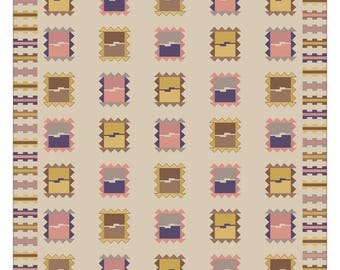 Handmade Beige Geometric Kilim Boho Rug Flatweave Wool 5X7ft Bedroom Carpets