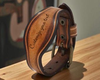 Bracciale in pelle personalizzato, coordinate incise, regalo di anniversario - Italia