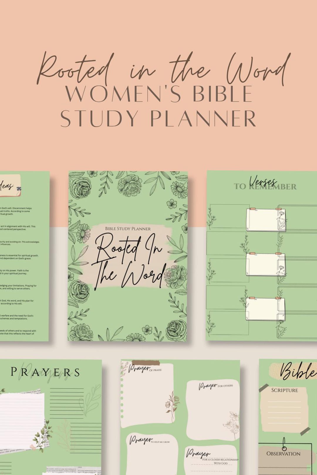 Rooted in the Word Bible Study Planner: Women's Daily Journal ...
