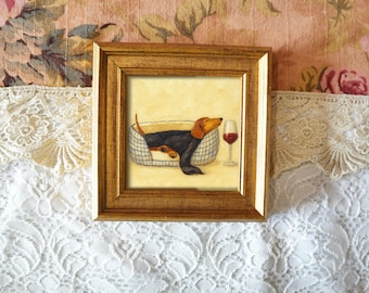 Miniature Dachshund Sleeping Painting – 5x5 Inch Artwork, Oil Painting or Fine Art Print