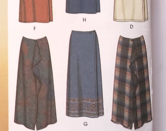 UNCUT Wrap Skirt Pattern - Sewing Pattern for Long and Short Front Wrap Skirts - Size XS to M - Hips 32.5 to 40" - Simplicity 7015