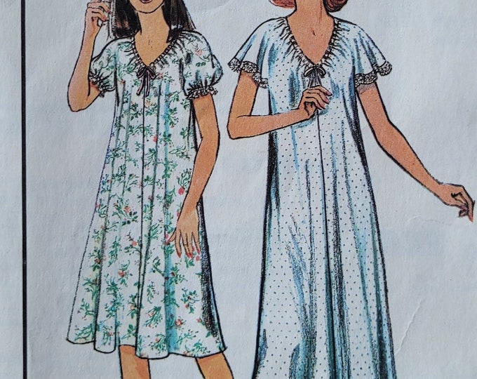 Easy Nightgown Pattern Vintage Sewing Pattern for Romantic Nightdress
