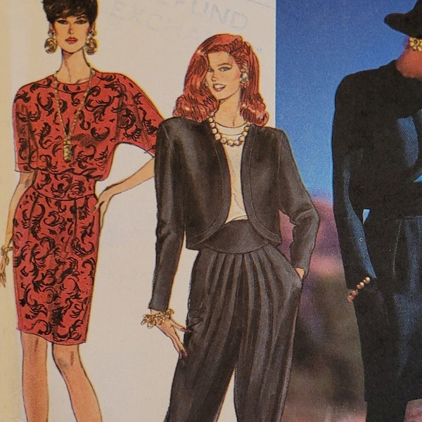 Vintage Sewing Pattern for High-Waisted Skirt and Pants, Jacket, Blouse with Kimono Sleeves - Bust 29.5 to 31.5" - Simplicity 7510 G