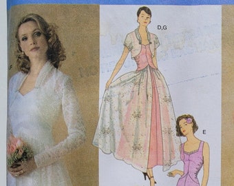 Sewing Pattern for 1930s Retro Reprint Evening or Wedding Dress with Jacket - Sizes 8-16 - Bust 31.5 to 38" - Simplicity 4270 G