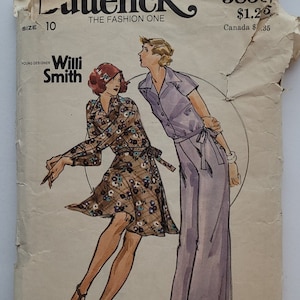 Vintage Sewing Pattern for Blouse, Flared Skirt and Wide Flared Legged Pants - Woman&#39;s 70s Size 10 - Bust 32.5&quot; (82 cm) - Butterick 3855 G