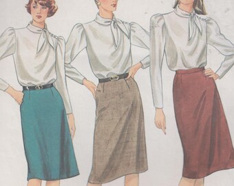 A-Line Skirt Sewing Pattern  - Vintage Skirt Pattern - 1980s Vintage Sewing Pattern - Size 14 Waist 28" (71 cm) Simplicity 6521 S