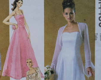 UNCUT Sewing Pattern for Lined Bridal or Bridesmaid Gown and Shrug, Wedding Dress & Jacket - Sizes 12 to 18, Bust 34 to 40", McCalls 4450 G