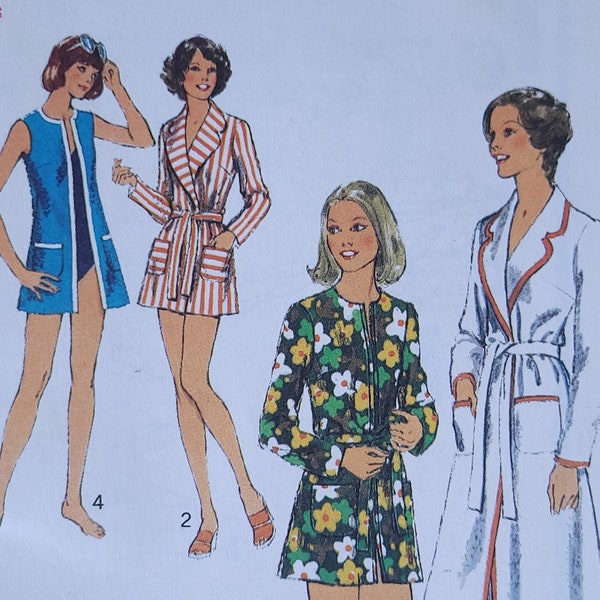 UNCUT B34 to B36 Sewing Pattern for Woman's Robe and Beach Coverup - Housecoat Pattern - Size 12 14 Bust 34-36" ( 86-91 cm) Style 1142