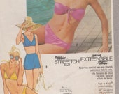 Sewing Pattern for Bikini - Boy Short Bottoms, Strapless Top - Swimsuit w Variations 80s Sizes 10-14 Bust 32.5-36 quot Simplicity 9391 S