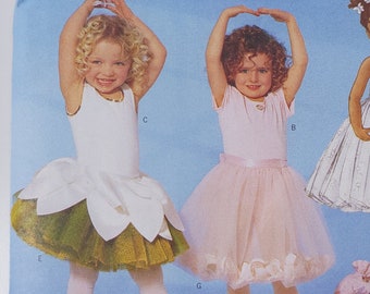 Girl's TuTu and Leotard Pattern - UNCUT Sewing Pattern for Bodysuit and Ballerina Dance Skirt - Size 6 7 8 - Butterick 6660