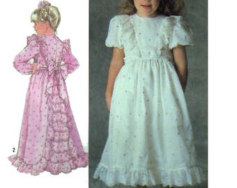 Molde de vestido para daminha de honra, tamanho 6, vestido formal com laço nas costas e babados em cascata, peito 64 cm - Simplicity 7982