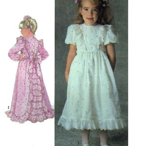 Flower Girl Dress Pattern Sewing Pattern for Child's Formal Dress with Back Bow and Cascading Ruffles Chest 25 64 cm Simplicity 7982 image 1