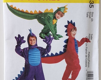 Toddler Costume Sewing Pattern Dragon or Dinosaur Vintage Size 2 Chest 21" (53 cm) McCall's 2335 G