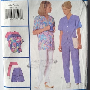 Easy Pattern for Scrubs - UNCUT Sewing Pattern for Medical Shirt, Skort and Pants - Nurses Doctors - B42 B44 B46" - Butterick 5560