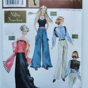 Barbie Clothes Pattern - UNCUT Simplicity Doll Collector&#39;s Club Pattern - Nifty Nineties - Simplicity 7081 G