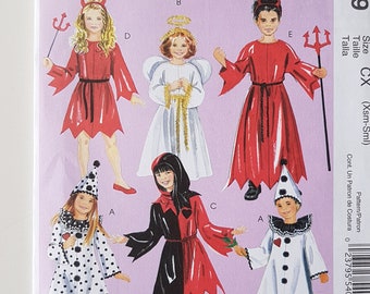 Kid's Costume Pattern - Sewing Pattern for Devil, Angel, Clown, Pierrot Costumes - Boys & Girls Costumes Size 3/4 Chest 22-23" McCall's 5729