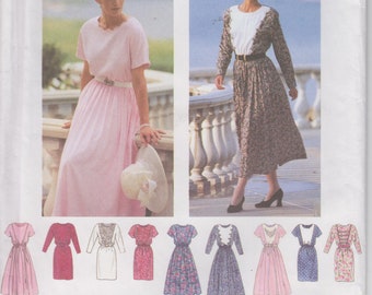 Design Your Own Dress Sewing Pattern Kimono Sleeves - Bodice, Neck & Skirt Variations 90s Sizes 12-18 Bust 34-40" Simplicity 9355 S