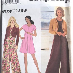 Simplicity 9267 Vintage 90s Easy Sewing Pattern for Wide Leg Jumpsuit, Short Romper, Bolero  - Sz 18-22, Bust 40 to 44"
