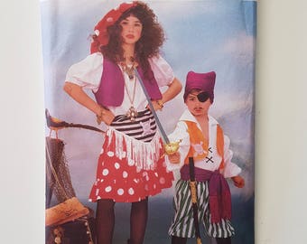 Sewing Pattern for Boys and Girls Pirate Costume Children Sizes 4 to 14 Kids Tween Teen Child - Butterick 6730