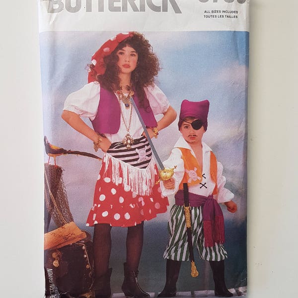 Sewing Pattern for Boys and Girls Pirate Costume Children Sizes 4 to 14 Kids Tween Teen Child - Butterick 6730