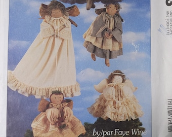 Sewing Pattern for Whimsical Angel Dolls and Christmas Treetopper - McCall's 5693 Z/G